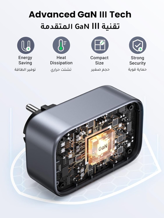 UGREEN  CD314 15290 OUTLET EXTENDER CONVERTER(1 AC OUTLETS +  30W 2A1C) UK
SOCKET AND EU PLUG