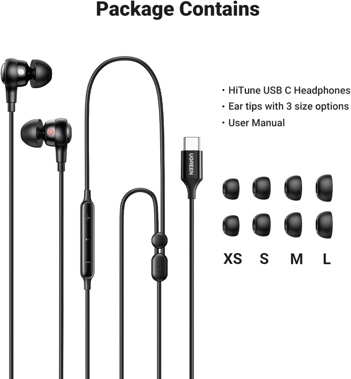 UGREEN EP103 30638 IN-EAR EARPHONES TYPE-
BLACK