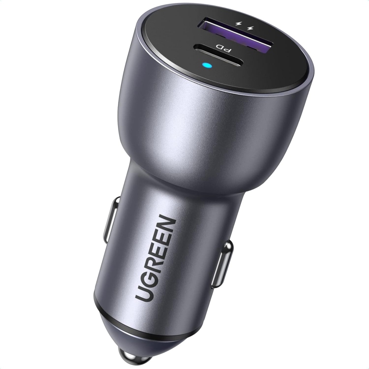 UGREEN CD213 60980 USB-C PD+USB-A QC
W FAST CAR CHARGER GREY(30+22.5)