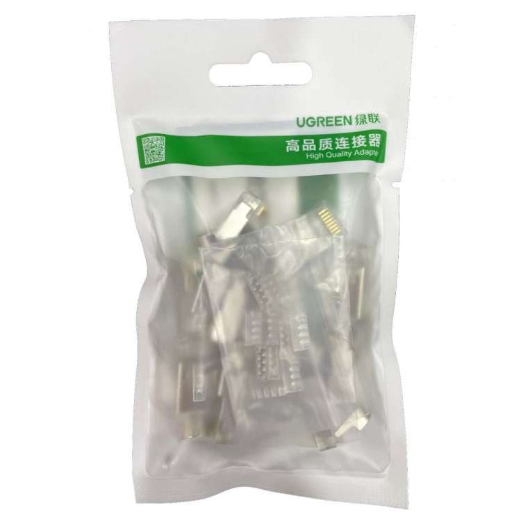 UGREEN 50634 RJ-45 CAT7 SHIELDED MODULA
PLUG GOLD PLATED 50U 10 PCS