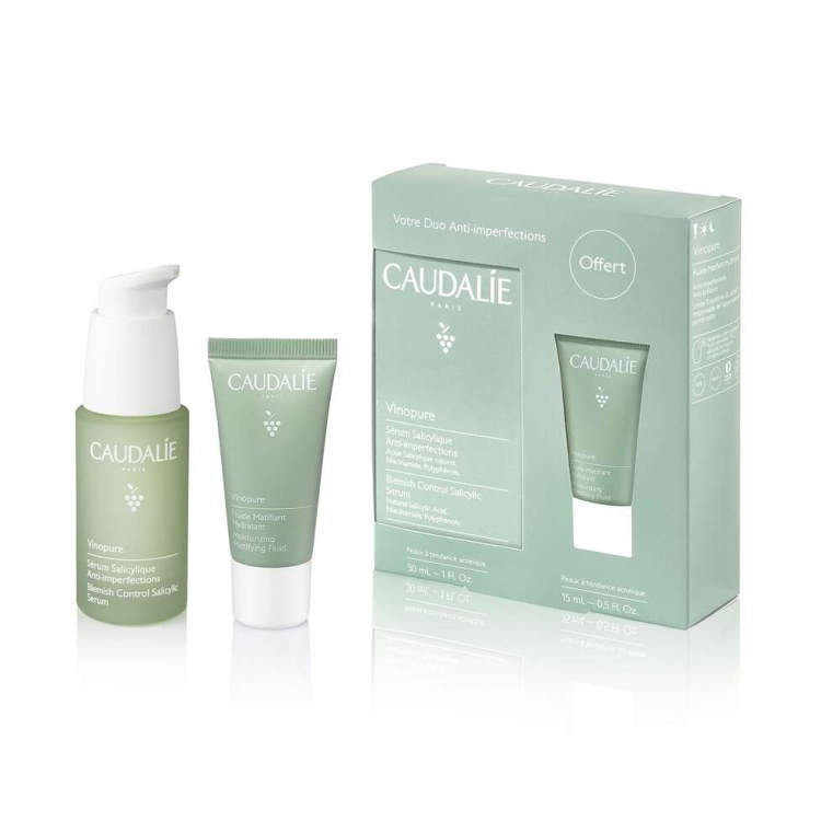 Caudalie, Vinopure Skin Perfecting Serum 30 mL + Moisturizing Fluid 15 mL