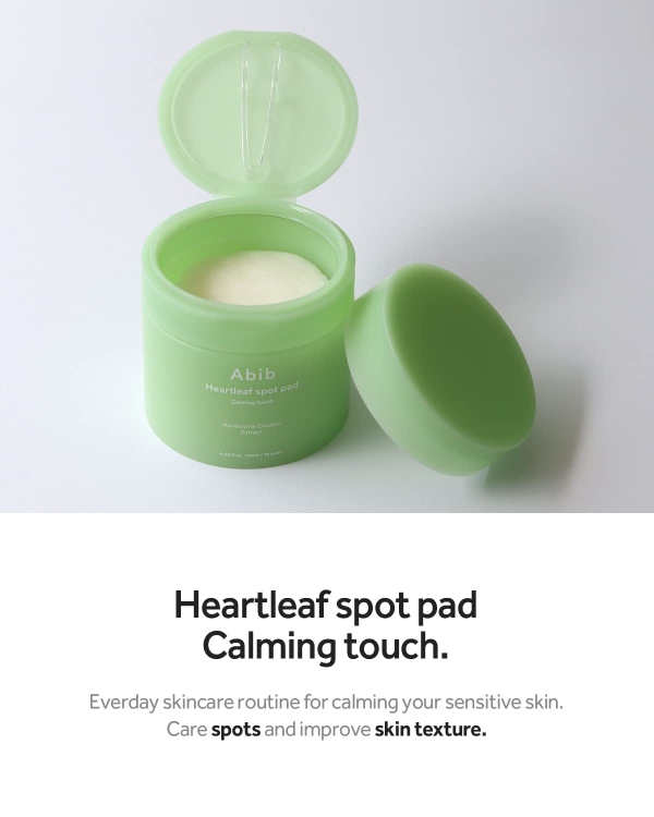 Abib Heartleaf Spot Pad Calming مسحات تهدئة البشرة وعلاج اثار الحب
