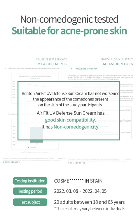 Benton, Air Fit UV Defense Sun Cream SPF 50/PA++++