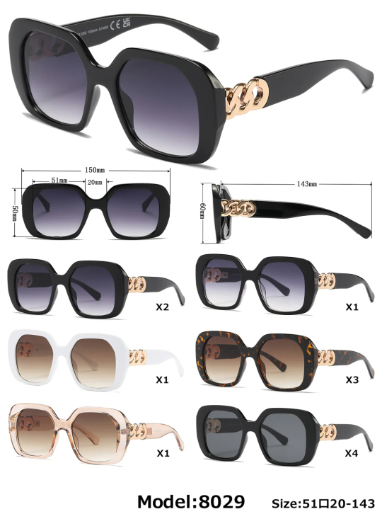 EyeframesInt-DY-PL118029, Women's Fashion Plastic Sunglasses, Assorted Colors 