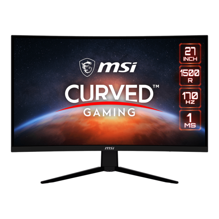 MSI GAMING MONITOR G27C5 E2 CURVE 1500R, 27" FHD, 170HZ, 1MS VA FREESYNC PREMIUM, ADJUSTABLE HDR READY BLAC