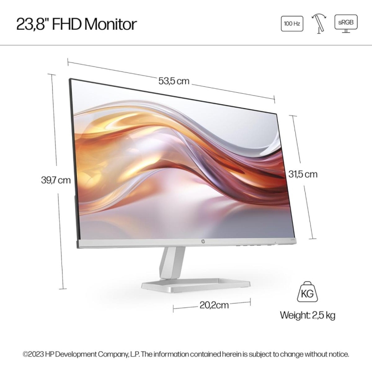 HP MONITOR 524SF  24" FHD - 100HZ - 2 X HDMI 1.4 - 1 X VGA PORT