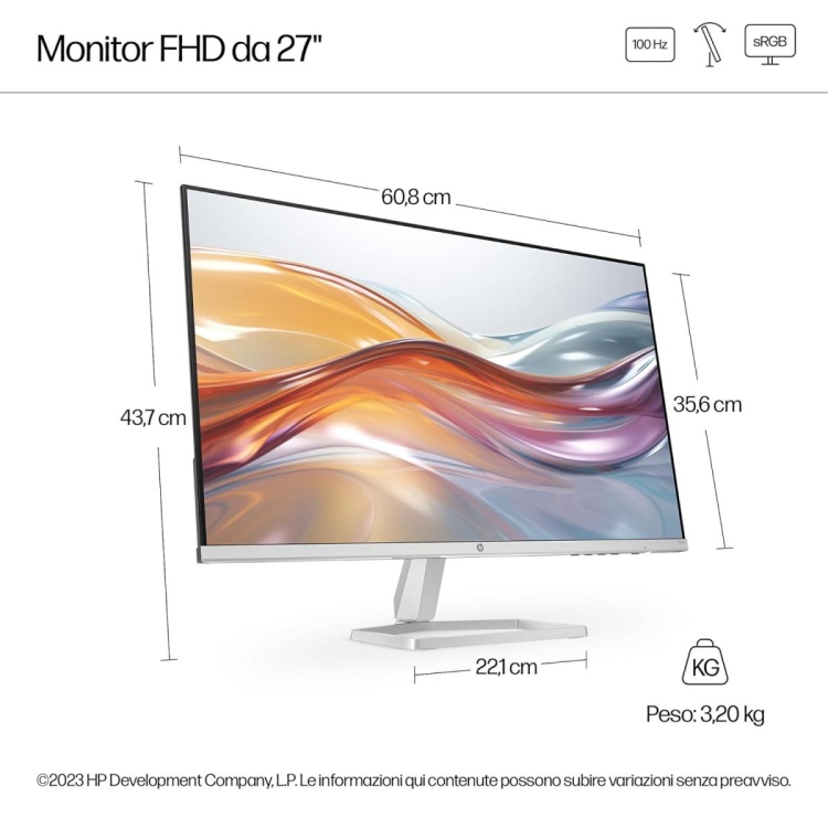 HP MONITOR 524SF 27" FHD - 100HZ - 2 X HDMI 1.4 - 1 X VGA PORT