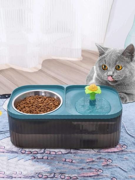 Double cat fountain with food bowel 