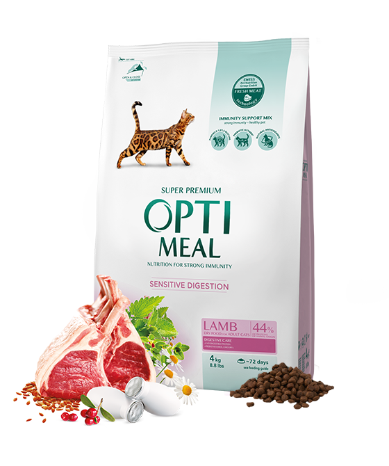 Opti meal Adult Cats With Sensitive Digestion Lamb 4kg