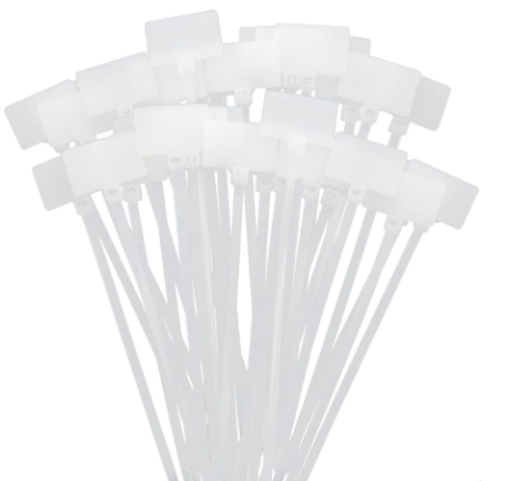 CABLE TIES WITH LABLE,WHITE, 24cm
