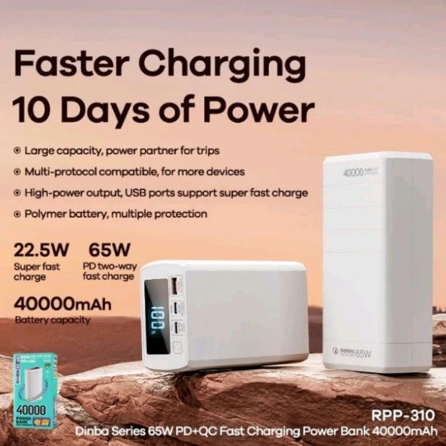 REMAX RPP-310 65W 40000MAH FAST CHARGING POWER BANK