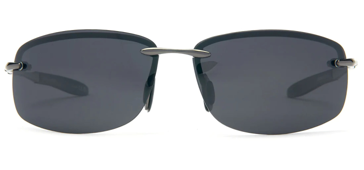 EyeframesInt-DY-PL113625 - Polarized Men Rimless Sport Metal Sunglasses, Assorted Colors