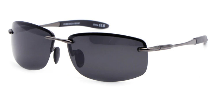 EyeframesInt-DY-PL113625 - Polarized Men Rimless Sport Metal Sunglasses, Assorted Colors