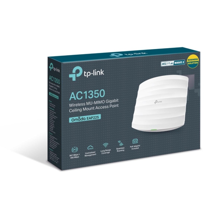 TP-LINK EAP225 OMADA GIGABIT WIRELESS ACCESS POINT POE AC1350