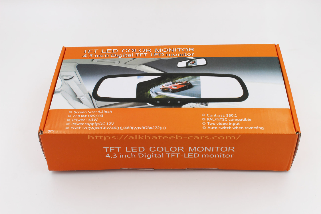 شاشة مرأة مع كاميرا رجوع خلفية مخصص  TFT LED COLOR MONTOR