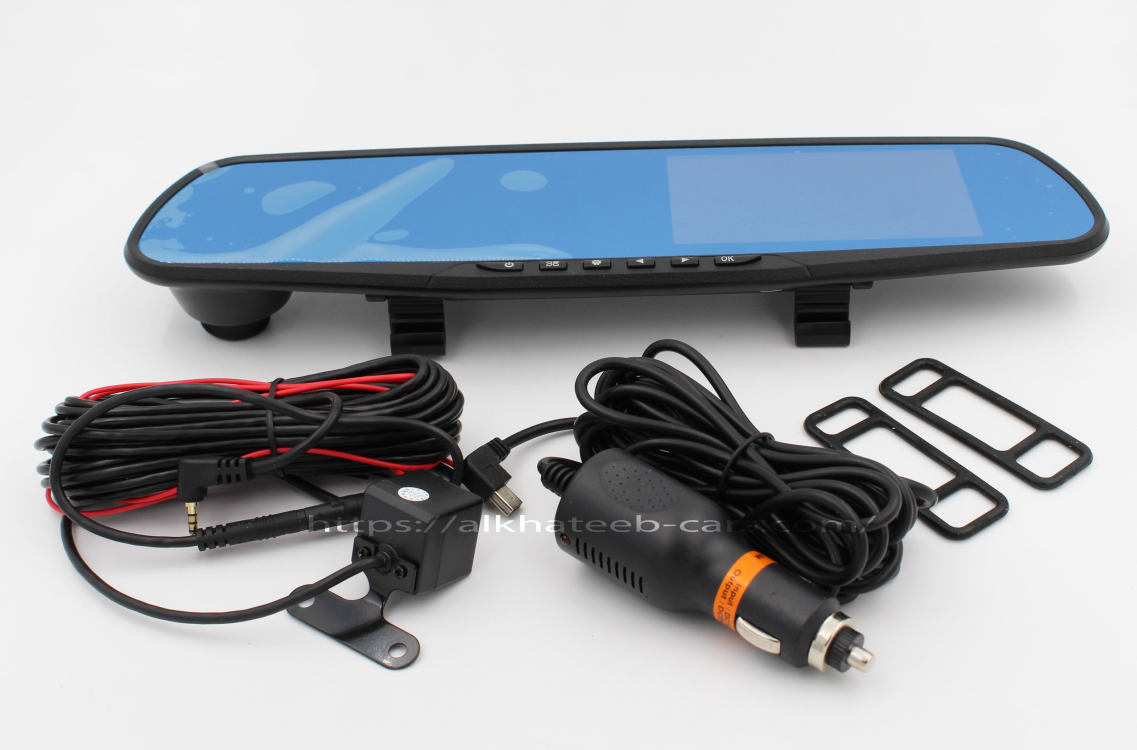 شاشة مرآة DVR مع كاميرا امامية وخلفية VEHILE BLACBOX DVR