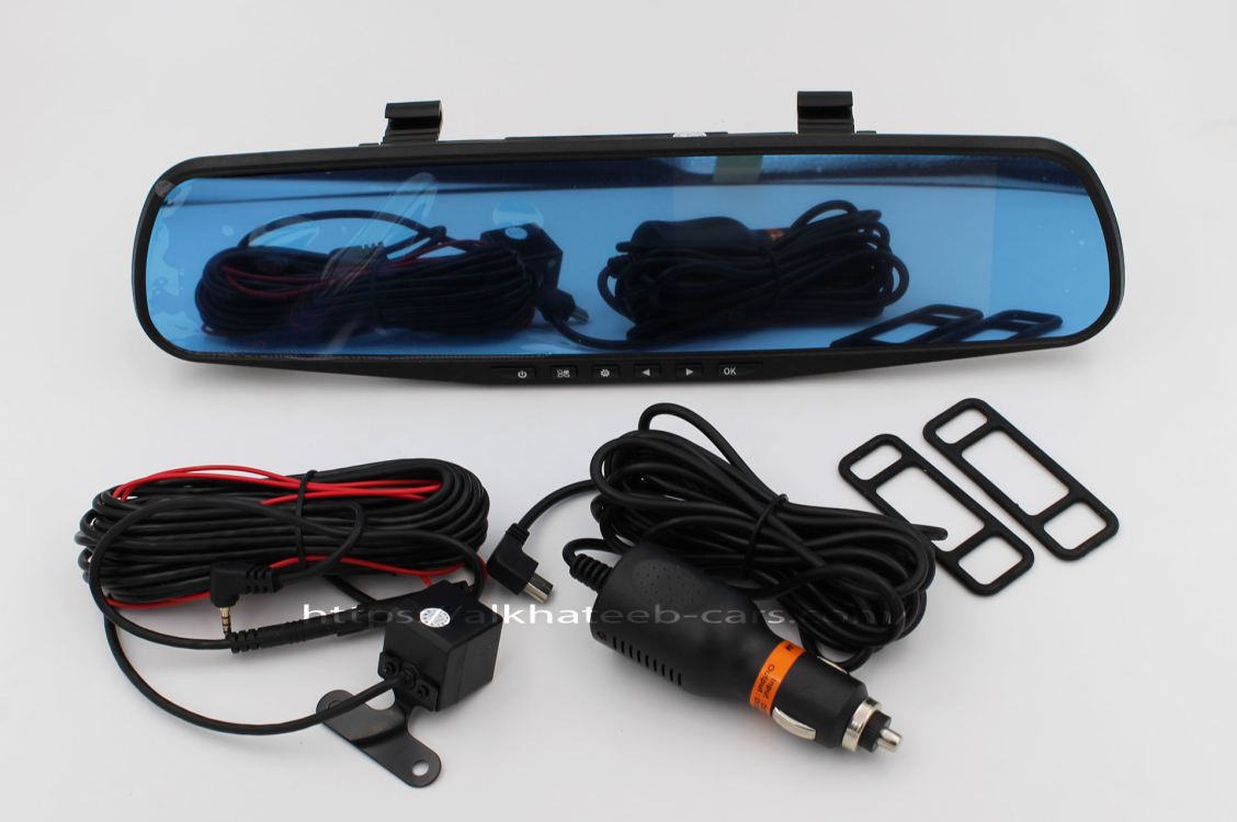 شاشة مرآة DVR مع كاميرا امامية وخلفية VEHILE BLACBOX DVR
