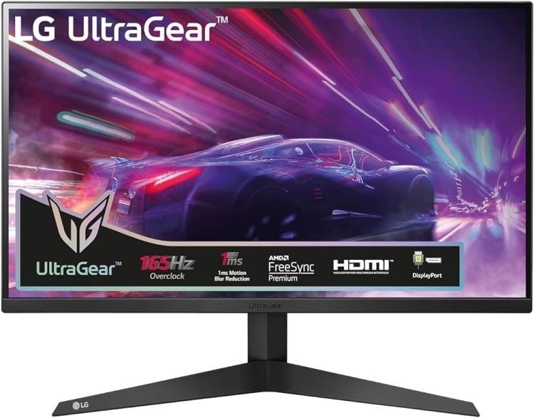 LG 24GQ50F-B UltraGear 24" Full HD 165Hz 1ms Motion Blur Reduction AMD FreeSync Premium - Black