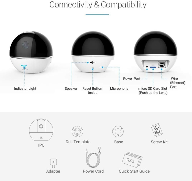 EZVIZ C6TC 2MP - FULL-ROOM COVERAGE, MOTION TRACKING MASTER