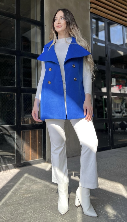 Double Button Belted Vest 