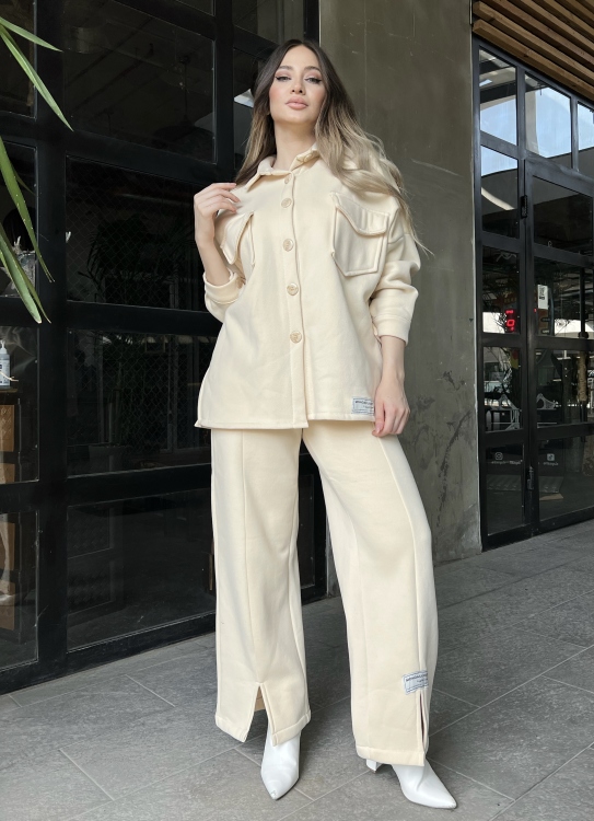 Front Button Blouse & Pants Set