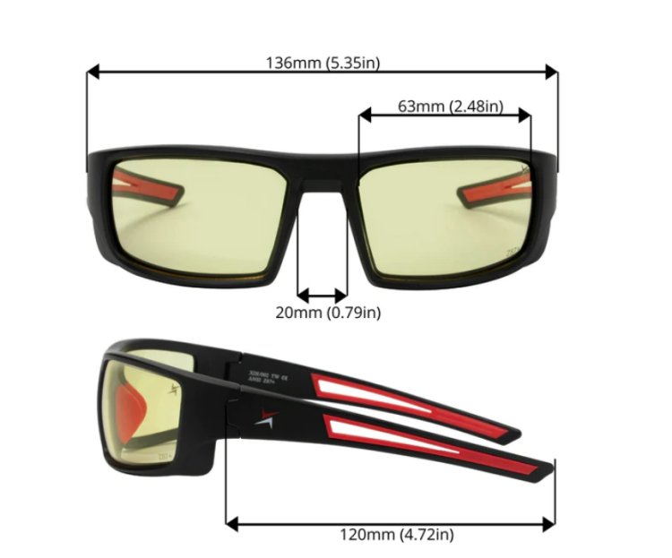 EyeframesInt-XP-11002-PC-ND, Night Driving Safety Glasses, Assorted Colors 
