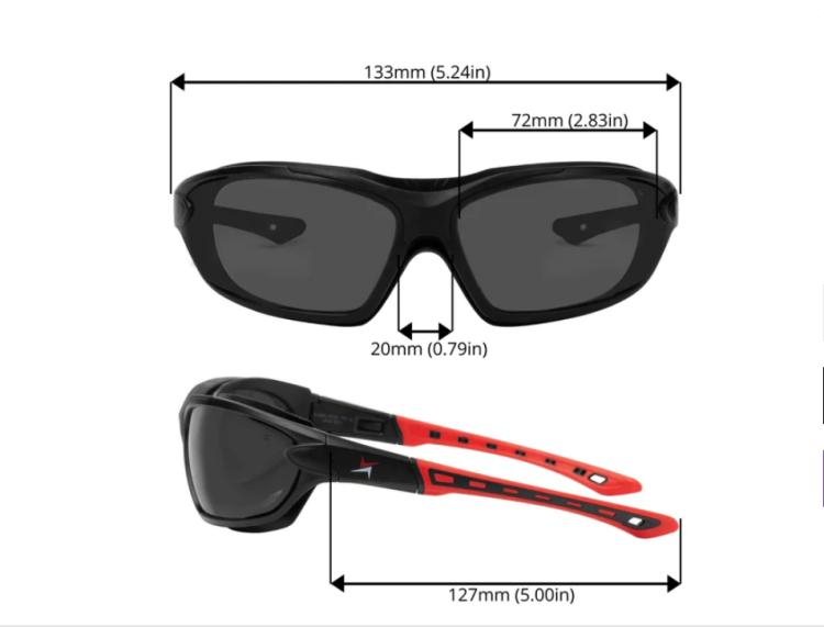 EyeframesInt-XP-11001-PC-2SD, Smoke Lens Safety Sunglasses 