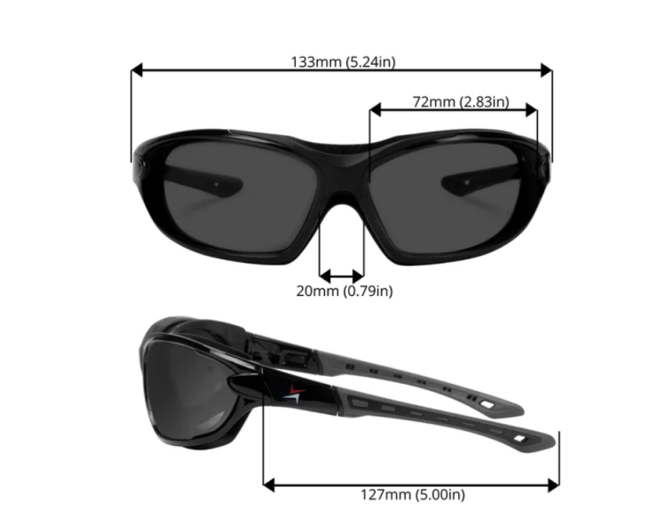 EyeframesInt-XP-11001-PC-1SD, Smoke Lens Safety Sunglasses 