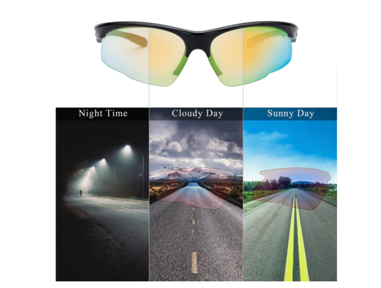 EyeframesInt-XP-11001-2CLBN Photochromi Clear to Brown Lens Safety Glasses