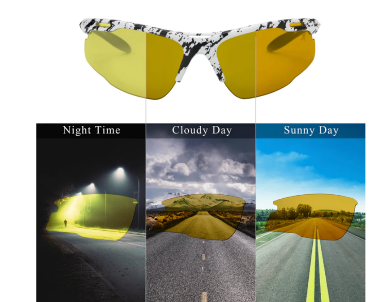 EyeframesInt-XP-11002-1YSD Photochromic Yellow to Grey Lens Safety Glasses