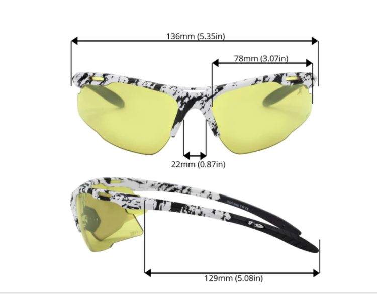 EyeframesInt-XP-11002-1YSD Photochromic Yellow to Grey Lens Safety Glasses