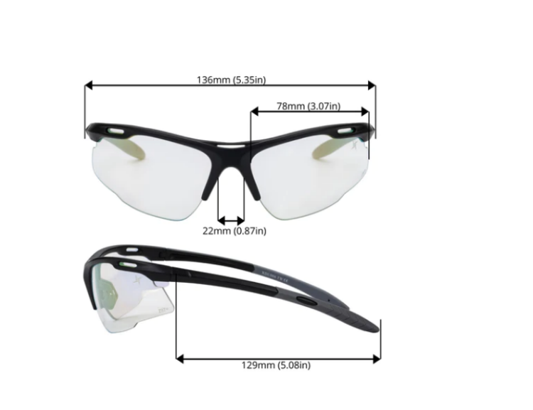 EyeframesInt-XP-11002-2CLBN, Photochromic Clear to Brown Lens Safety Glasses