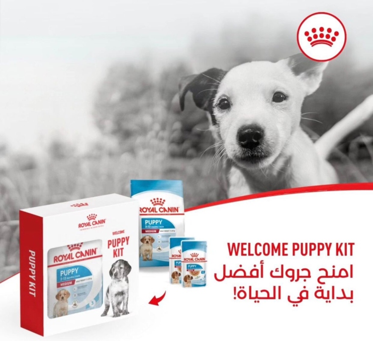 royal canin medium puppy1kg + 2 medium puppy gravy pouches 