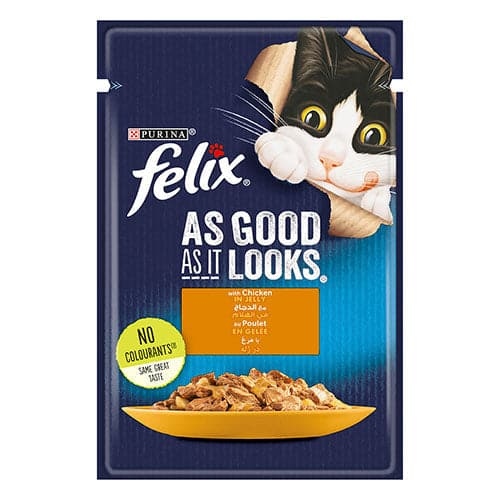 felix cat wet food with chicken in jelly