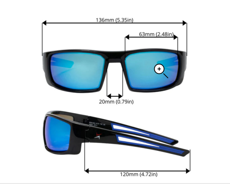 EyeframesInt-XP-11002-PCP, Polarized Mirror Safety Sunglasses, Assorted Colors
