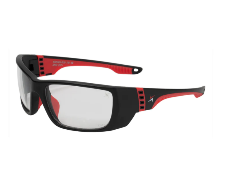 EyeframesInt-XP-11003-PC-CL, Clear Lens Safety Glasses, Assorted Colors 