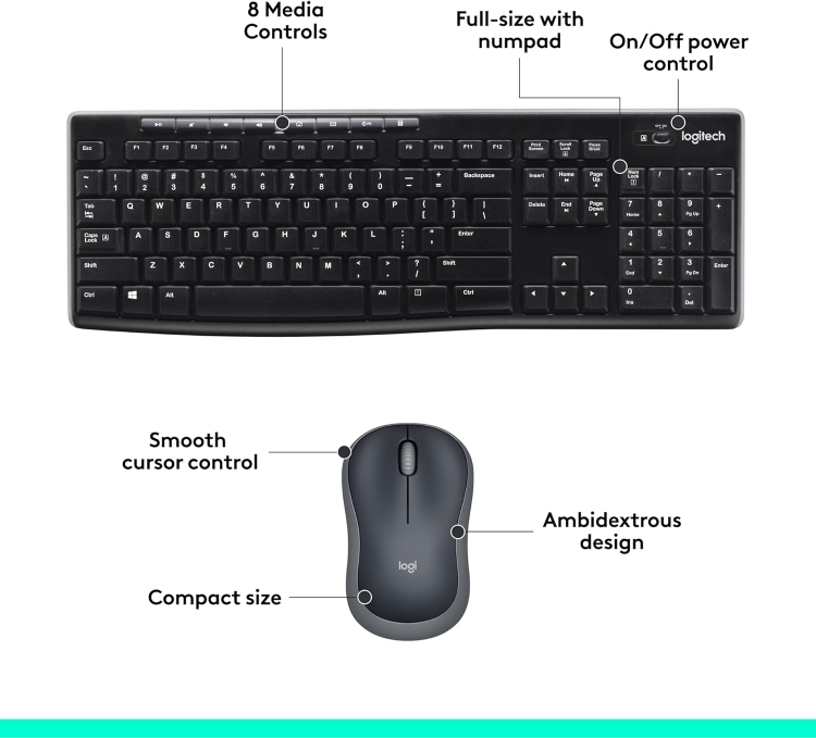 LOGITECH MK270 WIRELESS KEYBOARD AND MOUSE