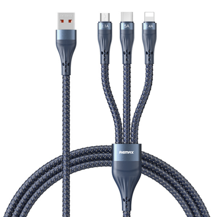 REMAX RC-199TH WHIRLY SERIES 5A 3-IN-1 FAST CHARGING CABLE