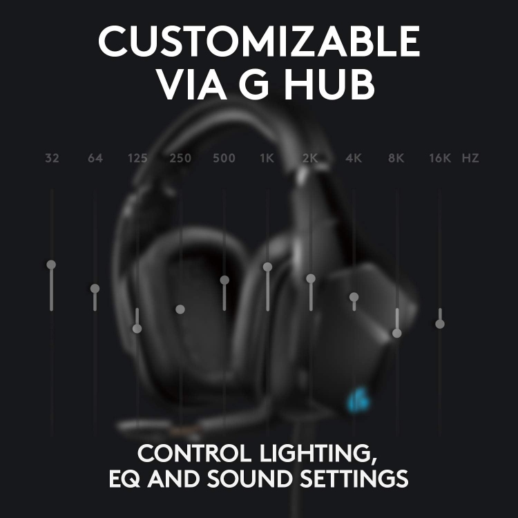 Logitech G633s RGB Wired Gaming Headset, USB (DTS Headphone:X 2.0) 7.1 Surround Sound , Flip-to-Mute Mic, Swivel, Multi Platform Support (3.5mm)