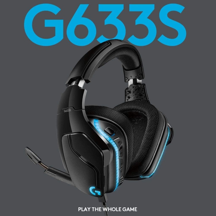 Logitech G633s RGB Wired Gaming Headset, USB (DTS Headphone:X 2.0) 7.1 Surround Sound , Flip-to-Mute Mic, Swivel, Multi Platform Support (3.5mm)