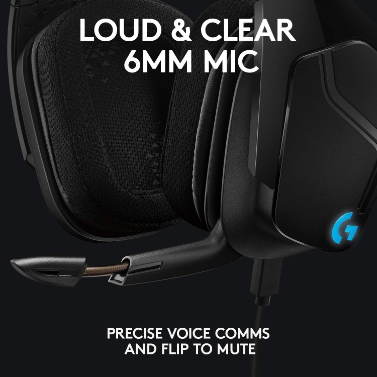 Logitech G633s RGB Wired Gaming Headset, USB (DTS Headphone:X 2.0) 7.1 Surround Sound , Flip-to-Mute Mic, Swivel, Multi Platform Support (3.5mm)