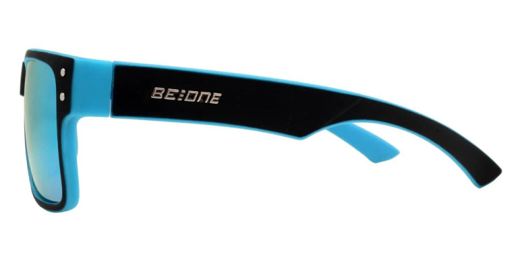 EyeframesInt-DY-PL-11J 3003 - Junior Rectangular Horn Rimmed Polarized Sunglasses with Studs, Assorted Colors