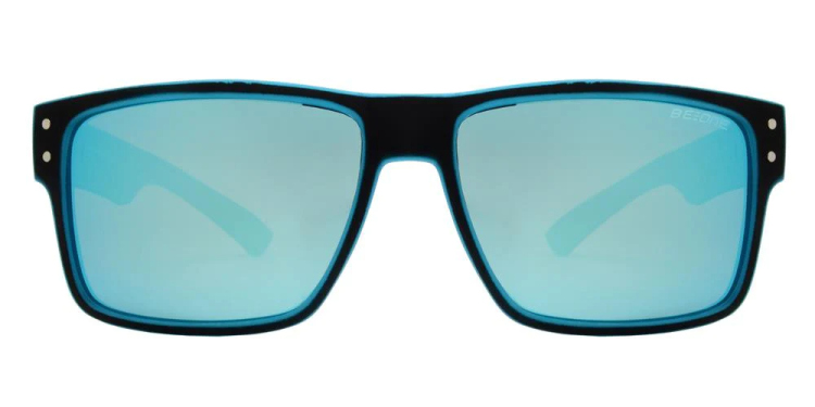 EyeframesInt-DY-PL-11J 3003 - Junior Rectangular Horn Rimmed Polarized Sunglasses with Studs, Assorted Colors