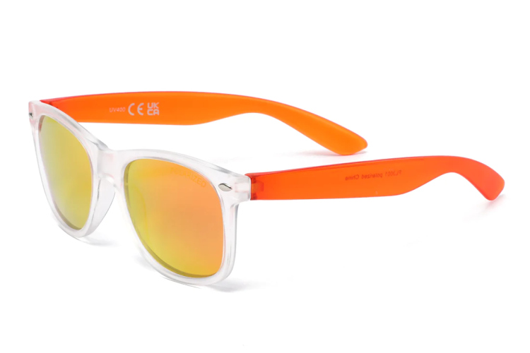 EyeframesInt-DY-PL-113001 - Polarized Junior Classic Horn Rimmed Clear Frame Sunglasses, Assorted Colors