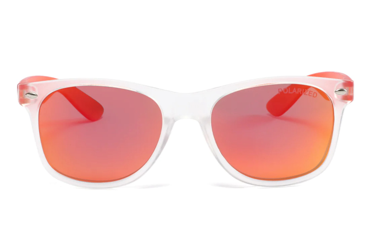 EyeframesInt-DY-PL-113001 - Polarized Junior Classic Horn Rimmed Clear Frame Sunglasses, Assorted Colors