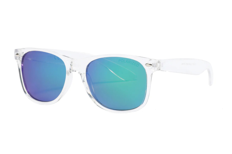 EyeframesInt-DY-PL-113001 - Polarized Junior Classic Horn Rimmed Clear Frame Sunglasses, Assorted Colors
