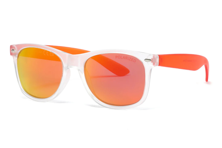 EyeframesInt-DY-PL-113001 - Polarized Junior Classic Horn Rimmed Clear Frame Sunglasses, Assorted Colors
