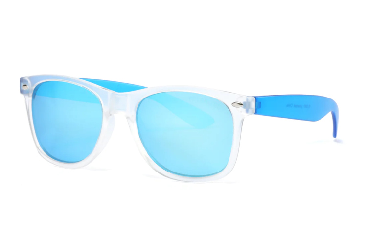 EyeframesInt-DY-PL-113001 - Polarized Junior Classic Horn Rimmed Clear Frame Sunglasses, Assorted Colors