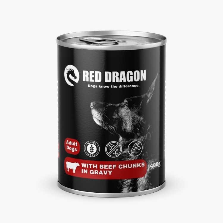 Red dragon wet food dog 400g BEEF