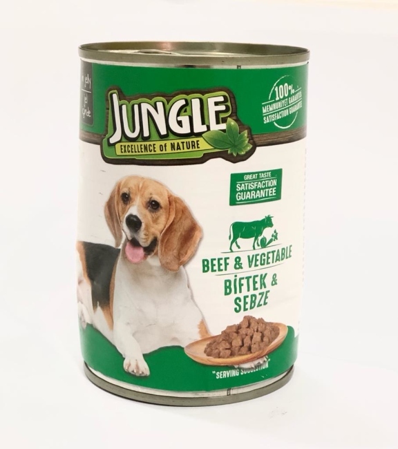 jungle wet food dog 415g beef & vegetable